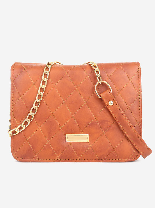 Textured Structured Sling Bag with Quilted