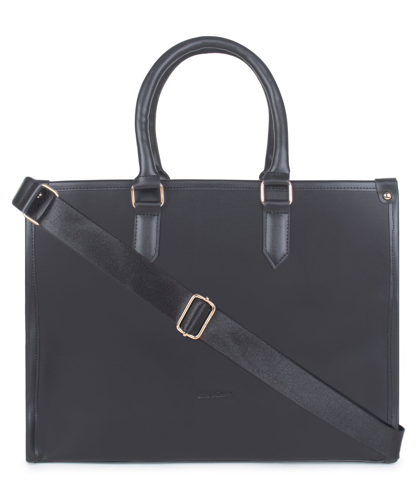 Solid Black Color Laptop Tote Bag