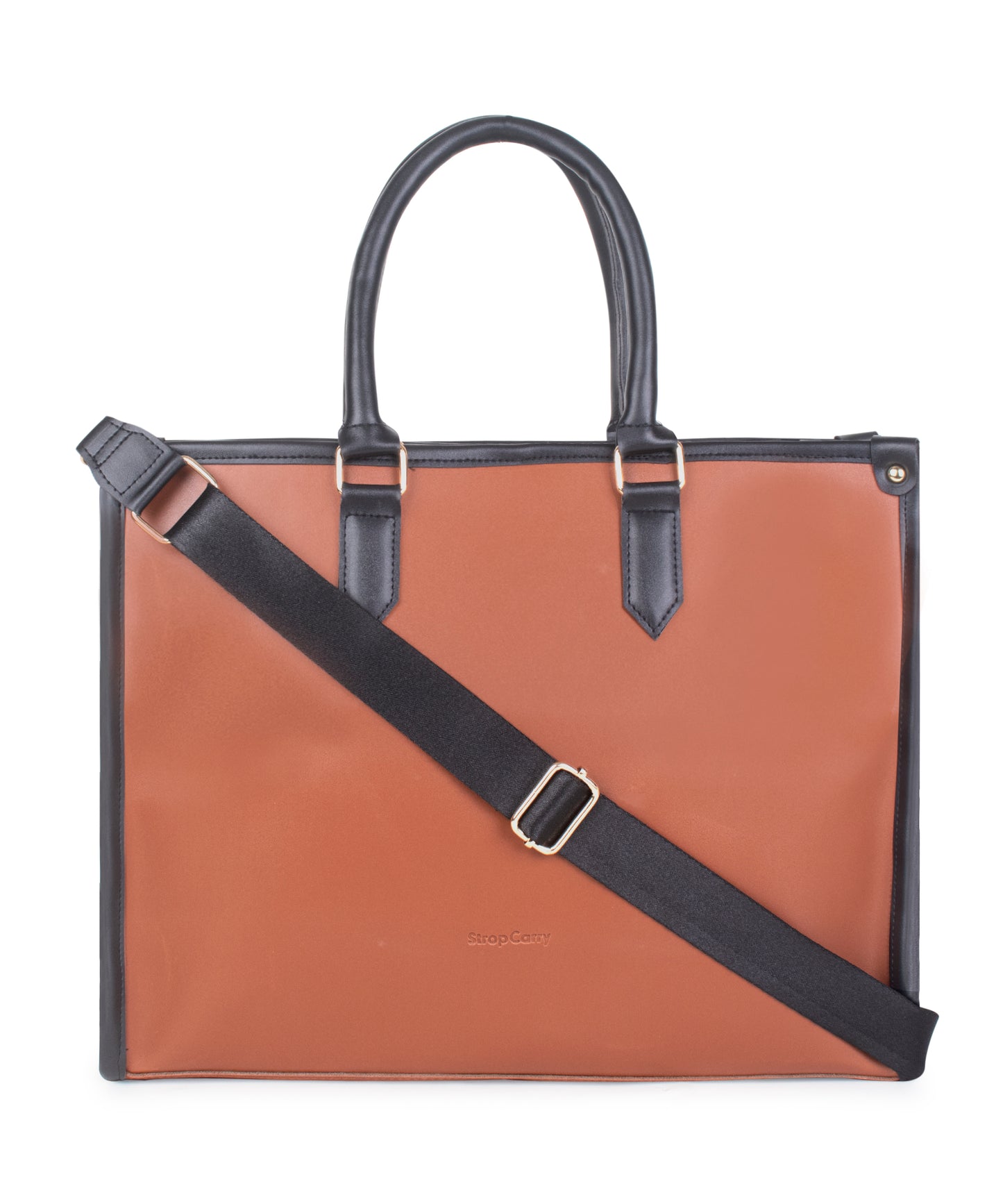 Solid Tan Color Laptop Tote Bag