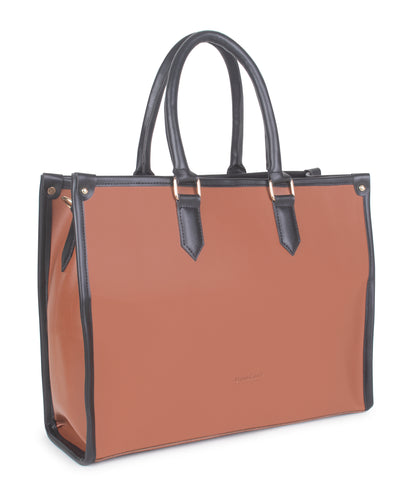 Solid Tan Color Laptop Tote Bag