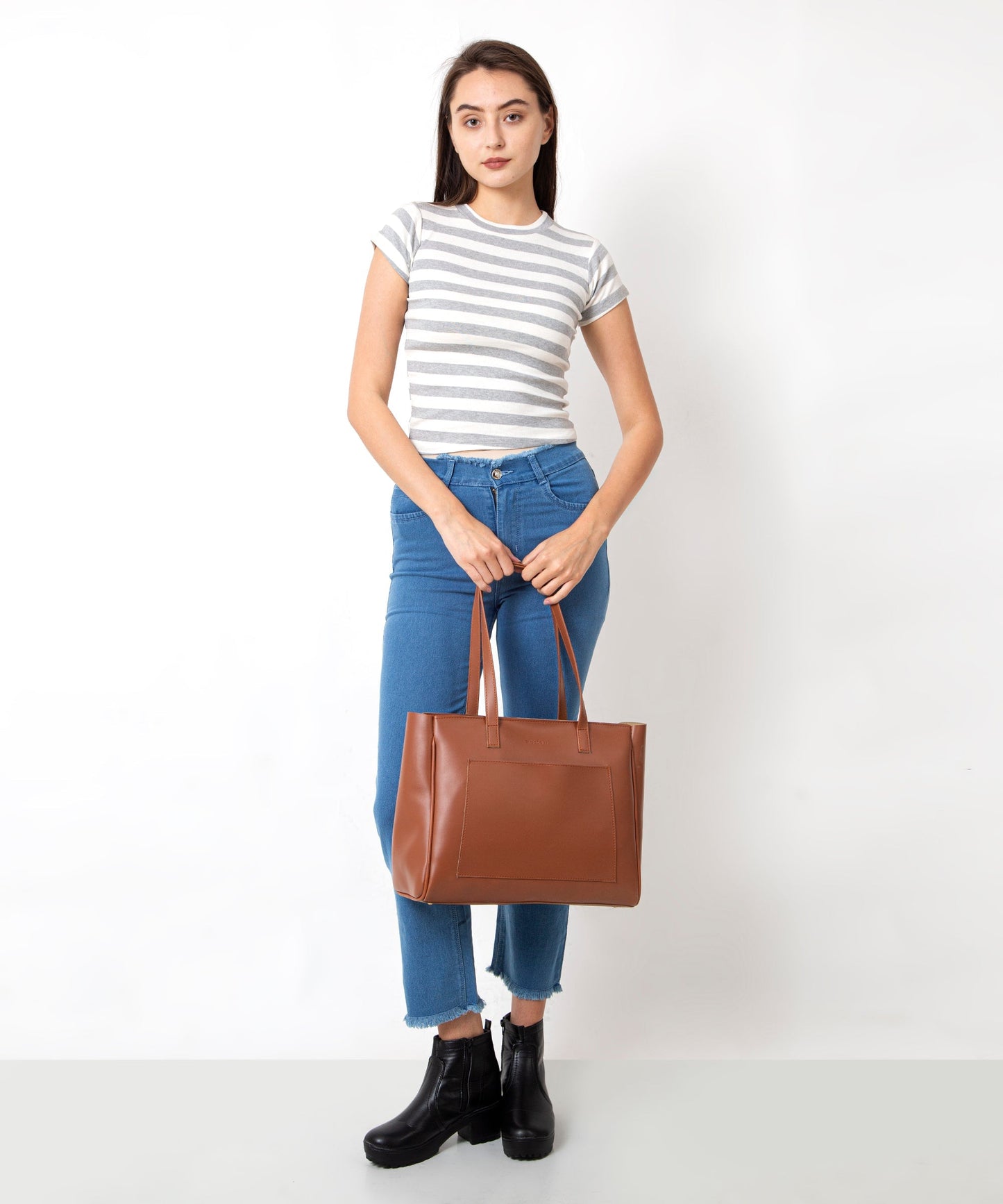 Solid Tan Tote Bag