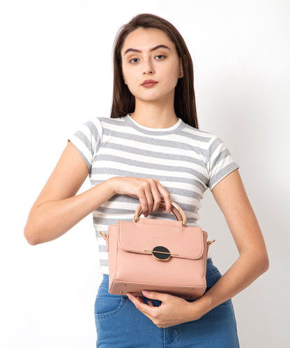 Colourblocked Structured Satchel Bag