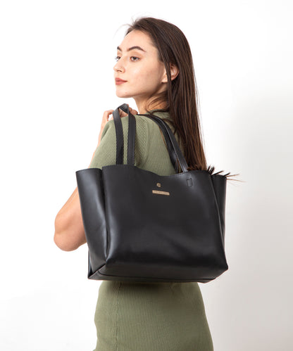 Solid Structured Tote Bag