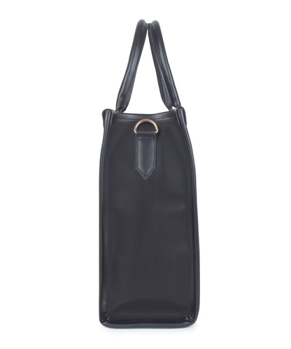 Solid Black Color Laptop Tote Bag