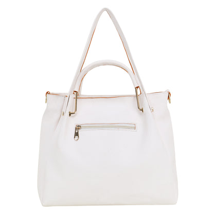 White Bucket Handheld Bag with Tasselled