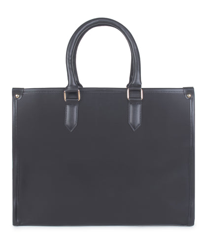 Solid Black Color Laptop Tote Bag