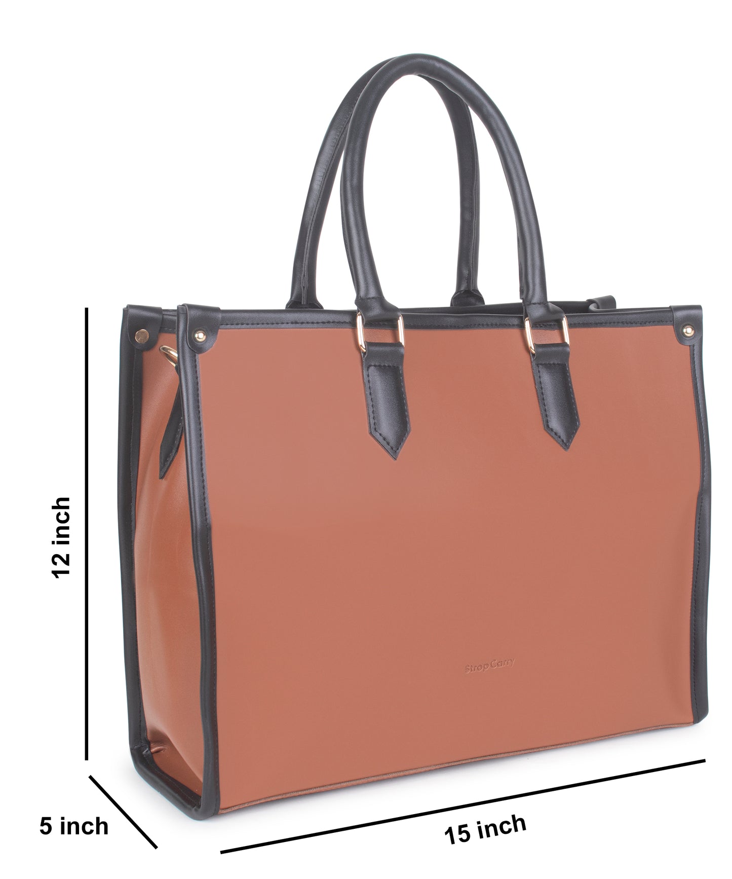 Solid Tan Color Laptop Tote Bag