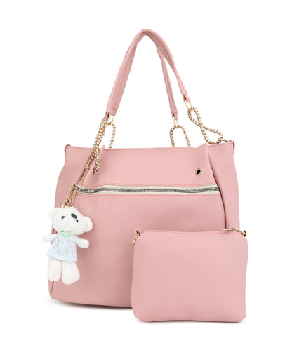 Pink Swagger Shoulder Bag with Tasselled Details Pouch