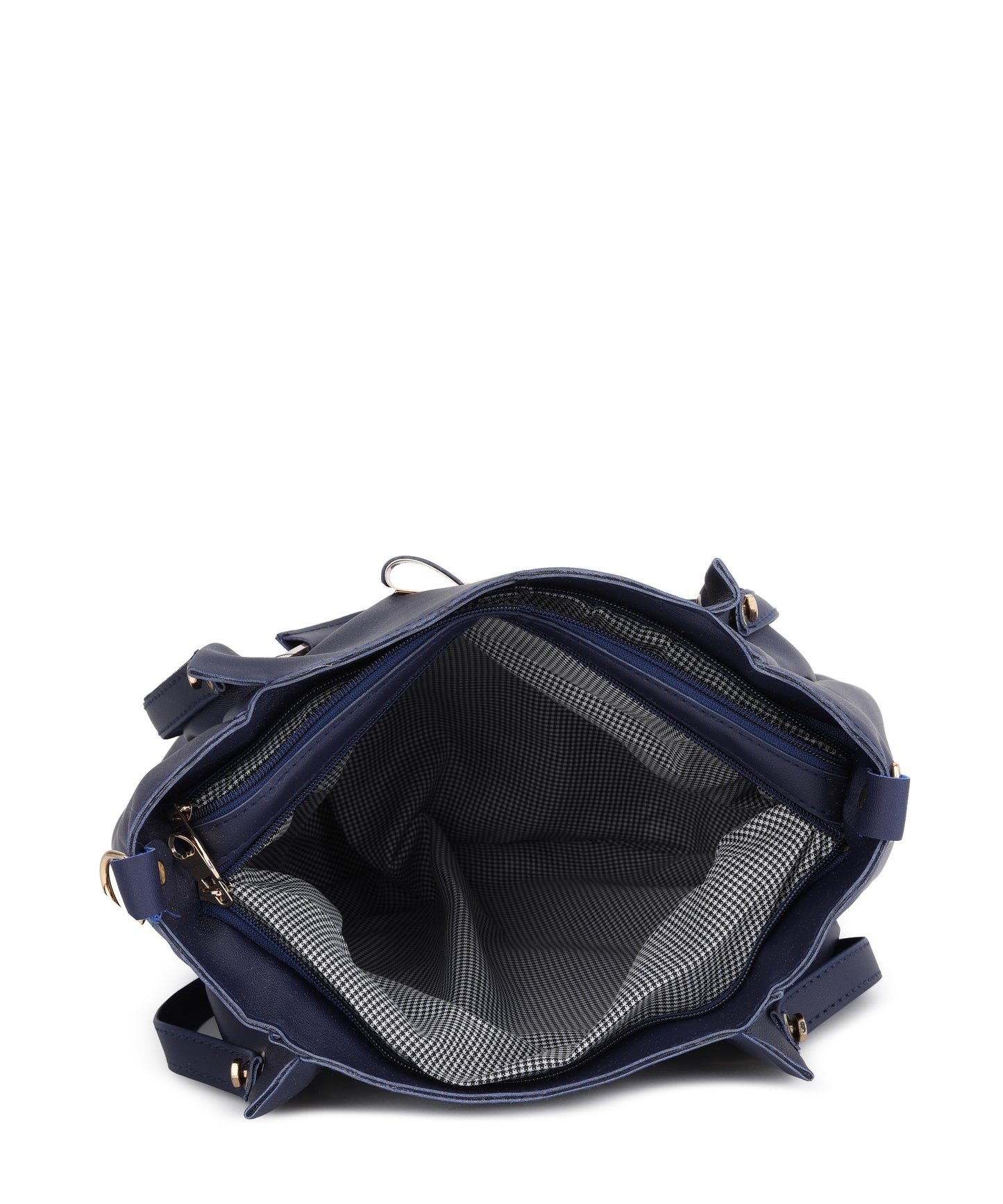 Blue Structured Shoulder Bag with Sling Bag