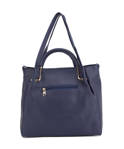 Blue Structured Shoulder Bag with Sling Bag