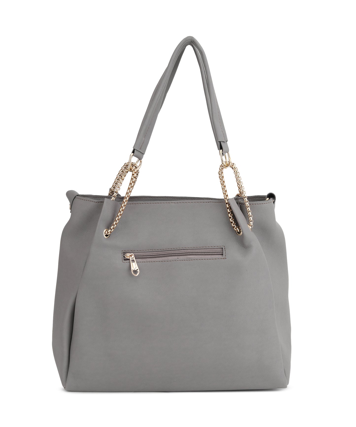 Grey Melange Solid Shoulder Bag with Pouch