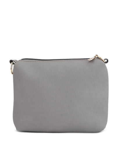 Grey Melange Solid Shoulder Bag with Pouch