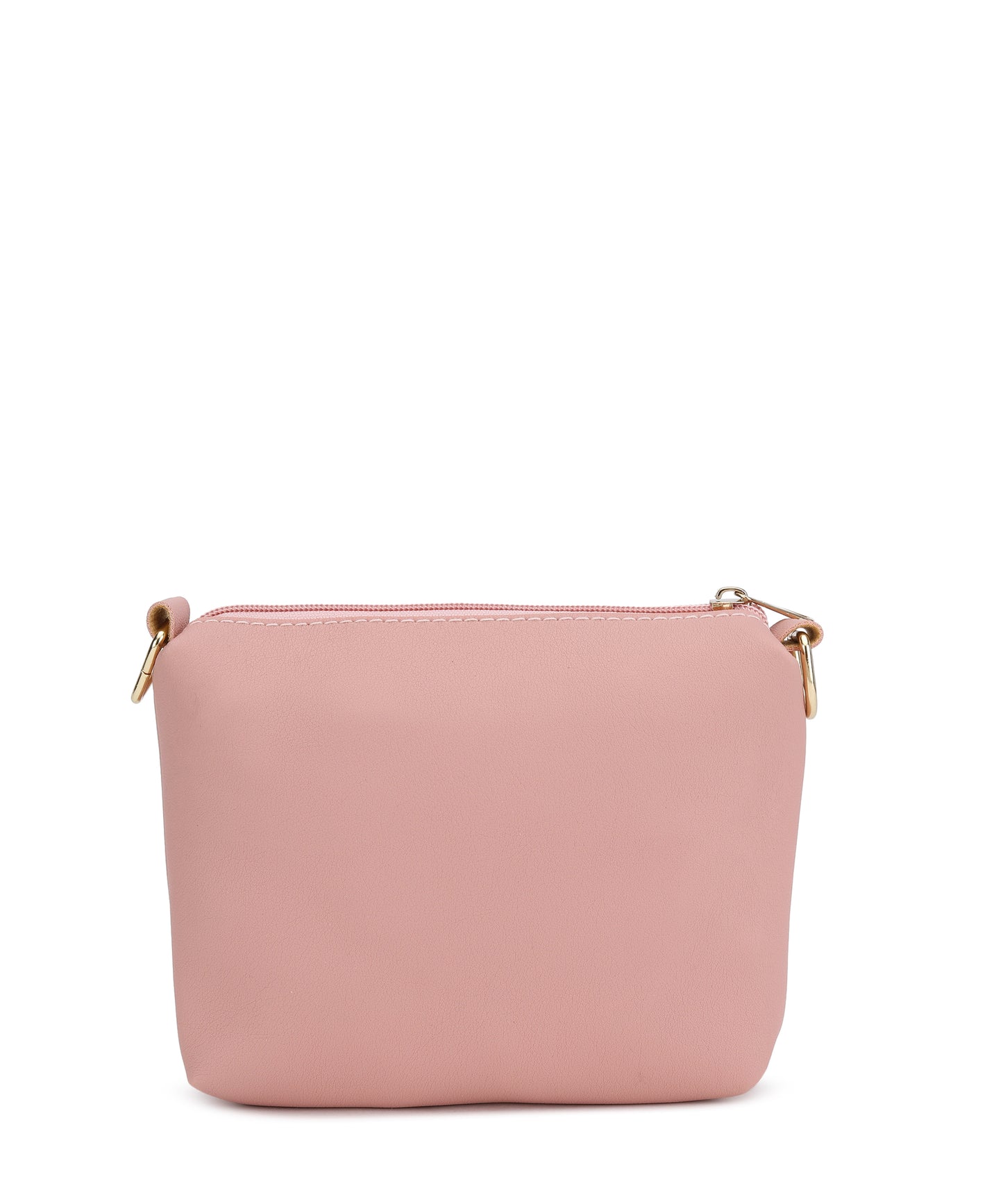 Pink Structured Shoulder Bag With Pouch