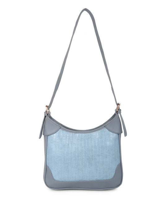 Colourblocked PU Structured Shoulder Bag