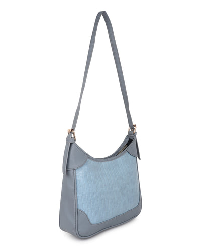 Colourblocked PU Structured Shoulder Bag