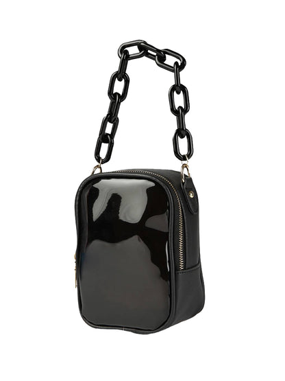 Black Solid Sling Bag