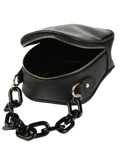 Black Solid Sling Bag