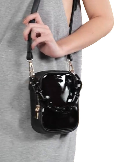 Black Solid Sling Bag