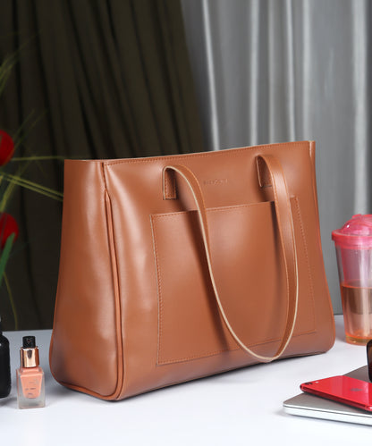 Solid Tan Tote Bag