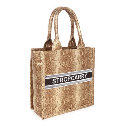 Gold Textured Tote Bag