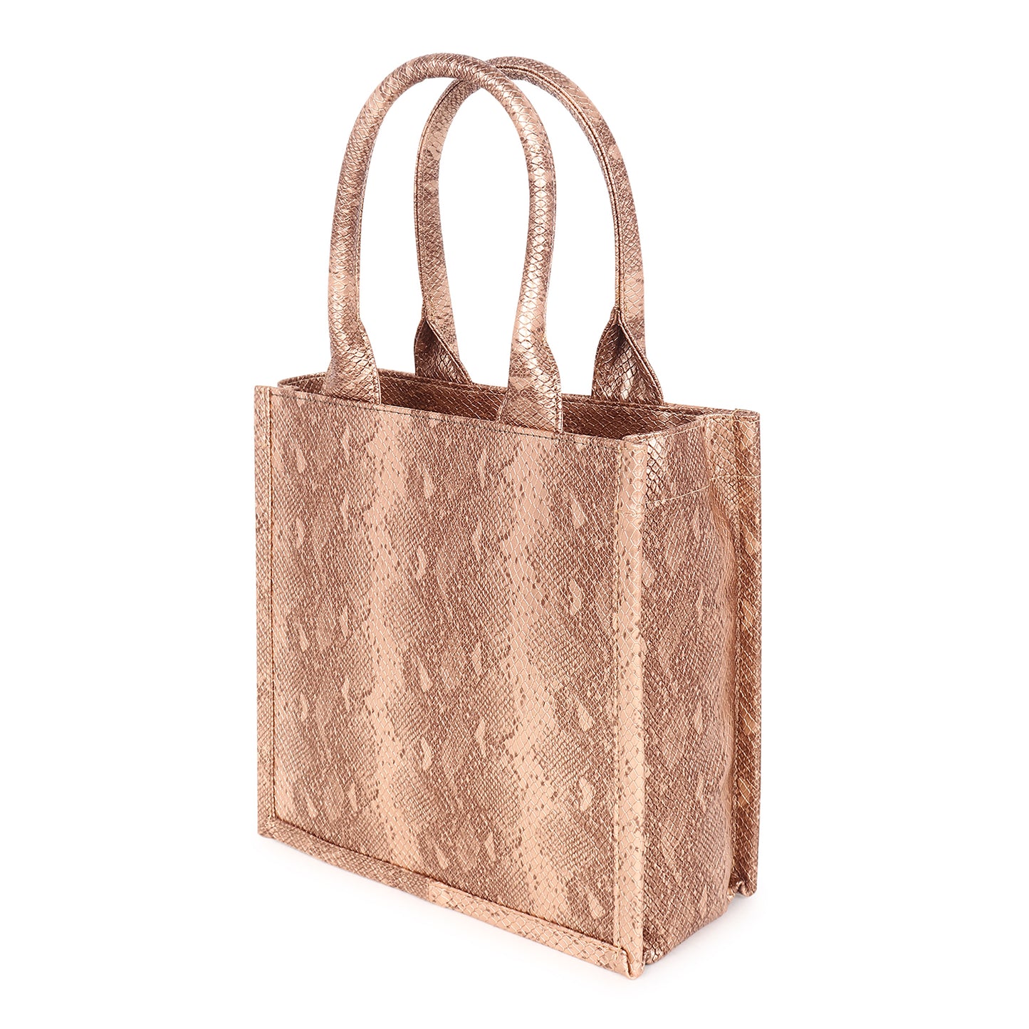 Brown Textured Tote Bag