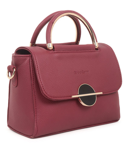 Colourblocked Structured Satchel Bag