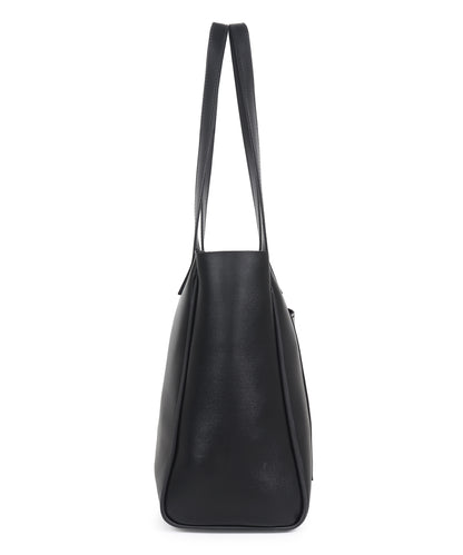 Black Textured Tote Bag