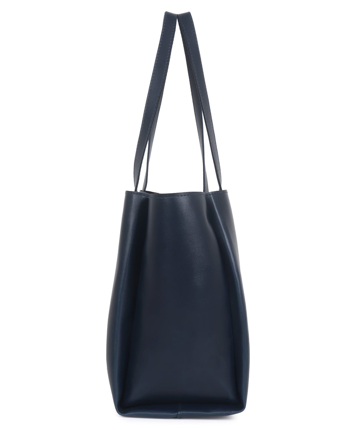 Blue Textured Structured Tote Bag