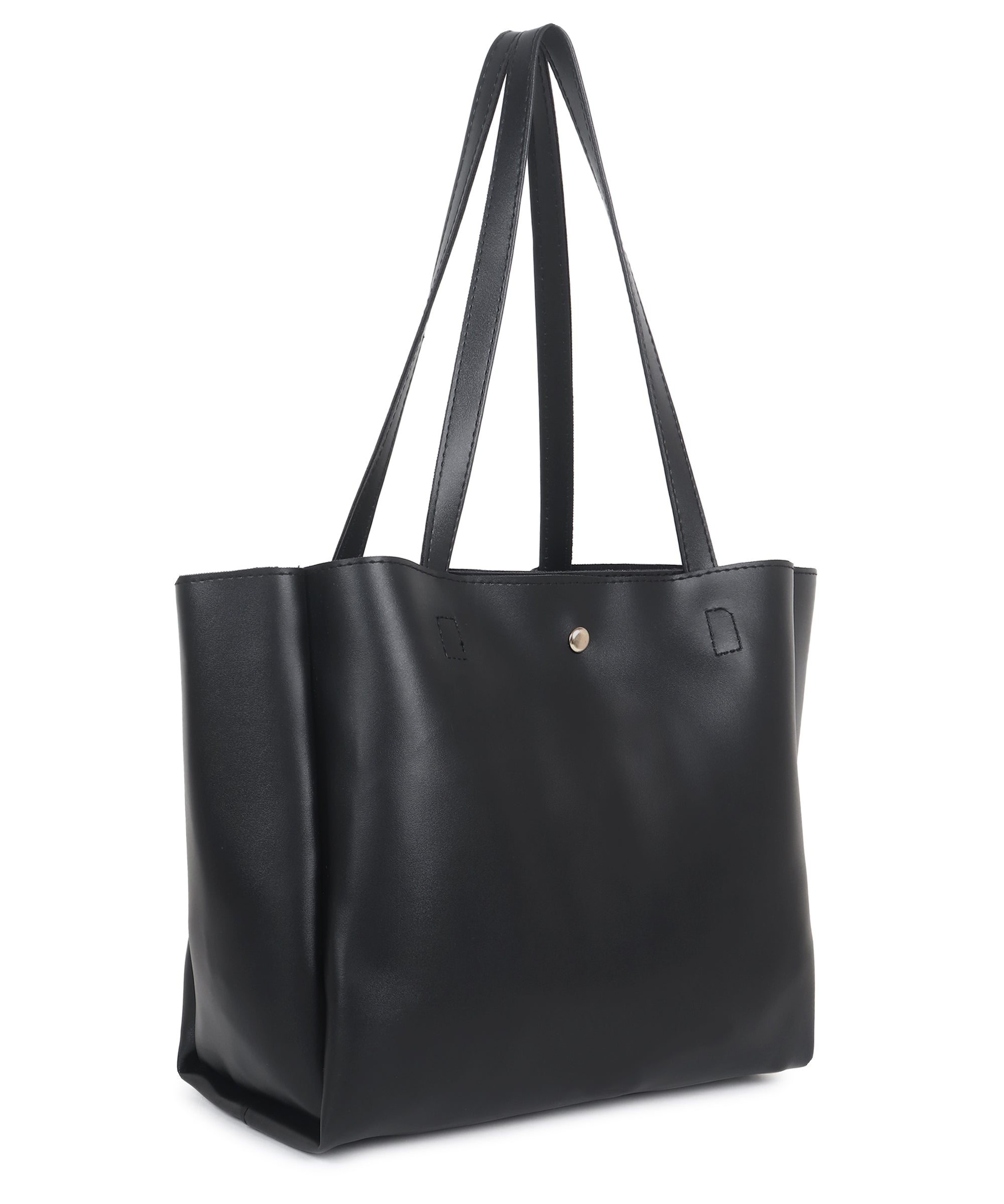 Solid Structured Tote Bag Stropcarry