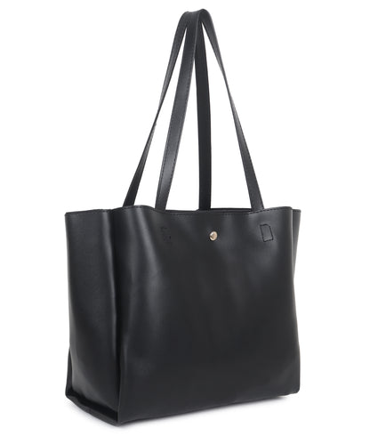 Solid Structured Tote Bag