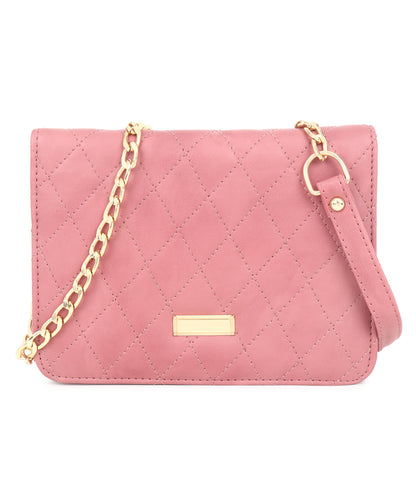 Women Pink Structured Sling Bag