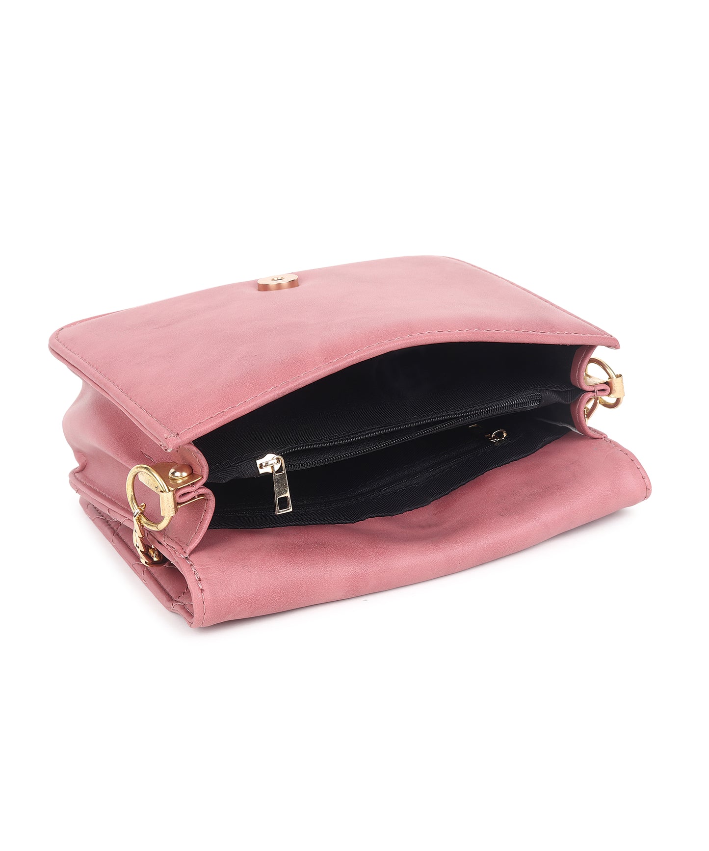 Women Pink Structured Sling Bag