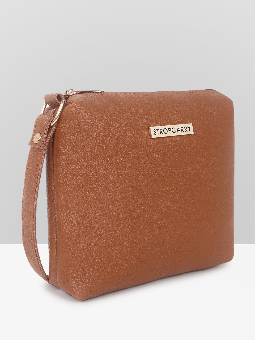 Brown Structured Sling Bag for Women