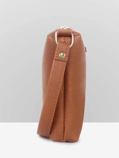 Brown Structured Sling Bag for Women