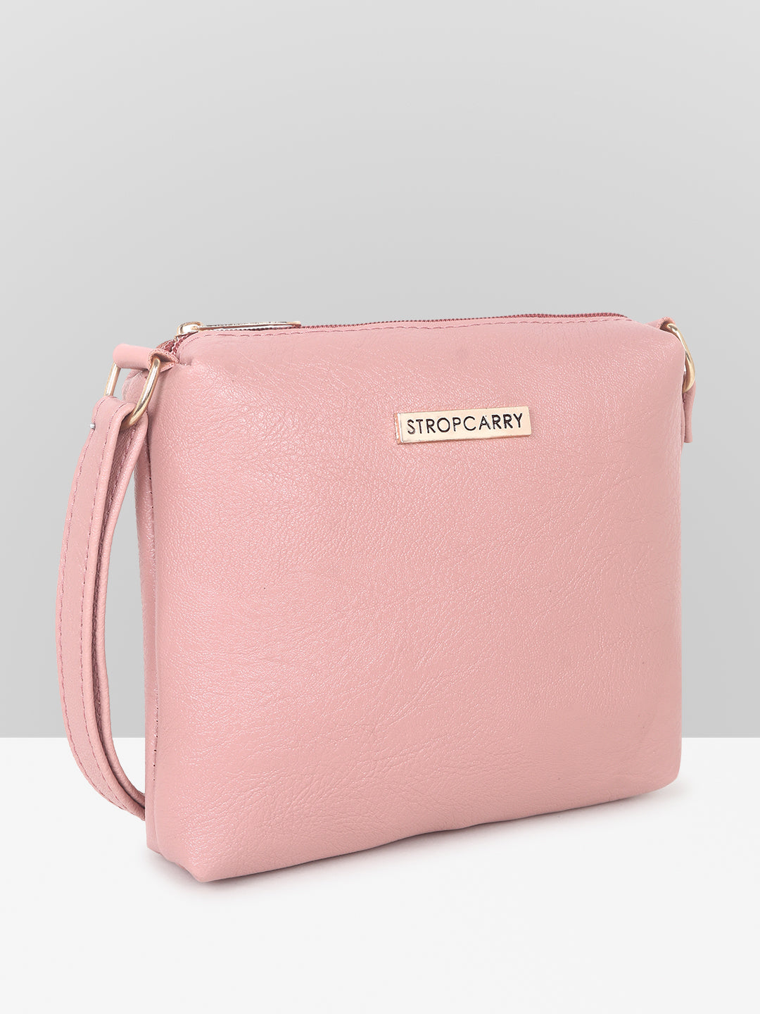 Pink textured Structured Sling Bag for Women