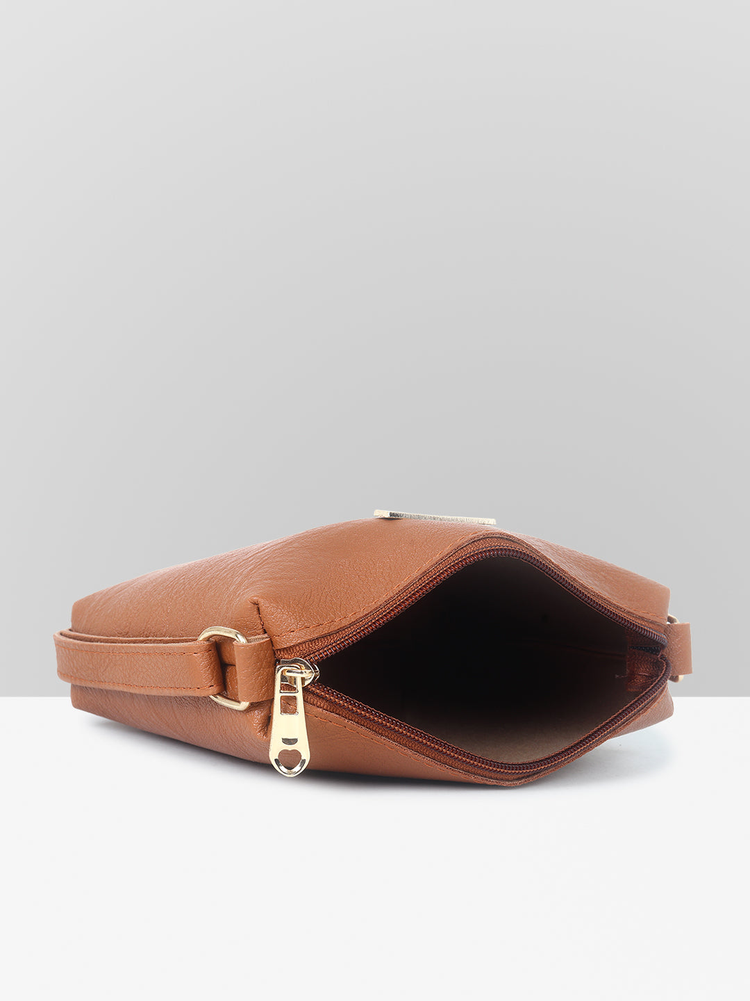 Brown Structured Sling Bag for Women