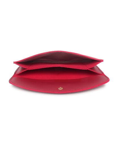 Women Maroon Embroidered Envelope Clutch