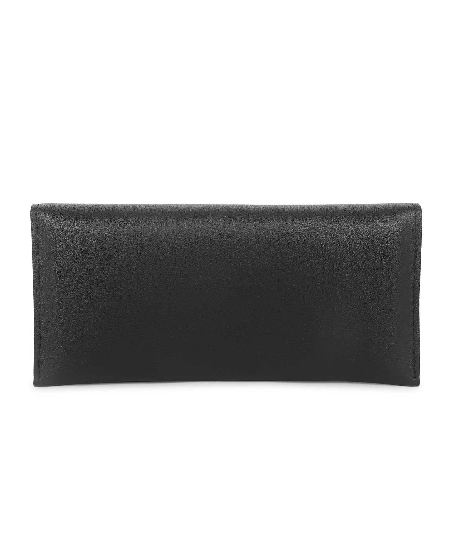 Black Embroidered Envelope Clutch