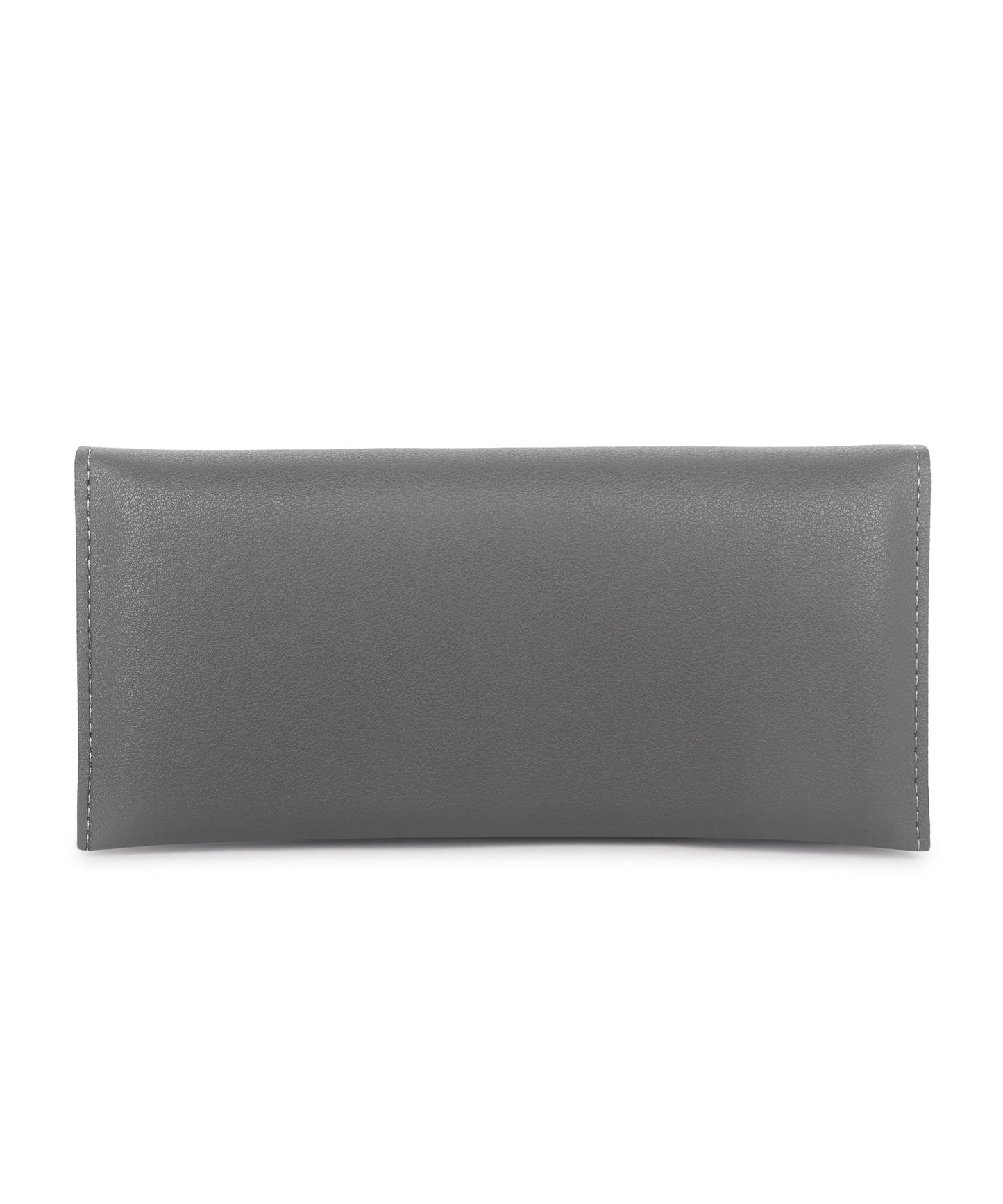 Grey Solid Envelope Clutch