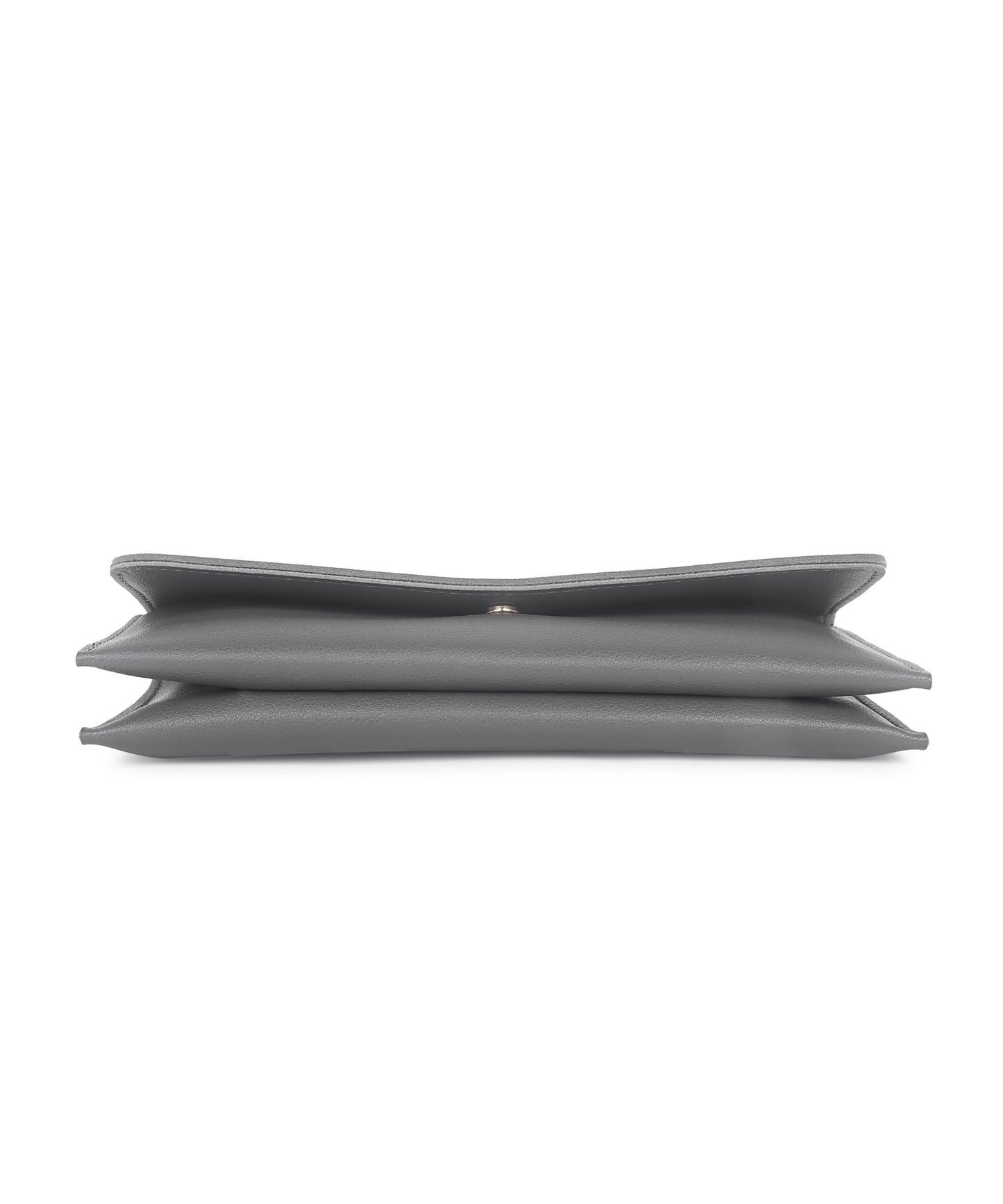 Grey Solid Envelope Clutch