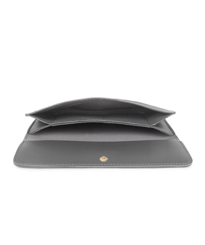 Grey Solid Envelope Clutch