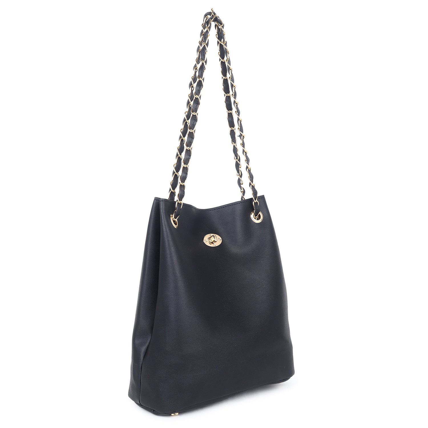 Black structured tote bag online