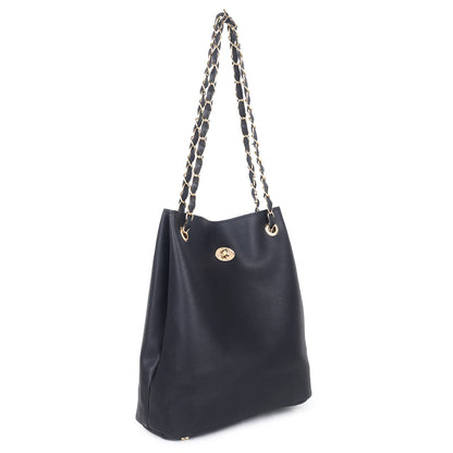 Black Structured Tote Bag