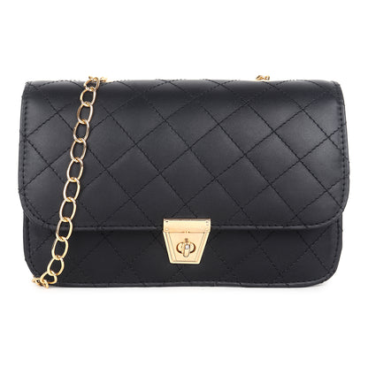 Textured PU Structured Sling Bag with Quilted