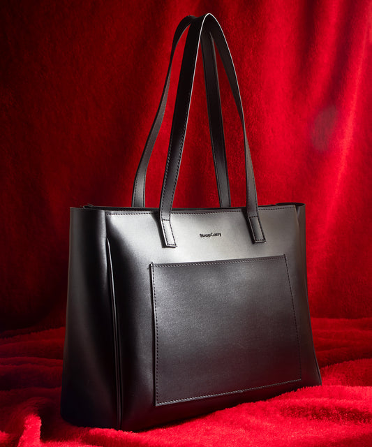 Black Textured Tote Bag