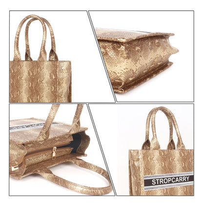 Gold Textured Tote Bag