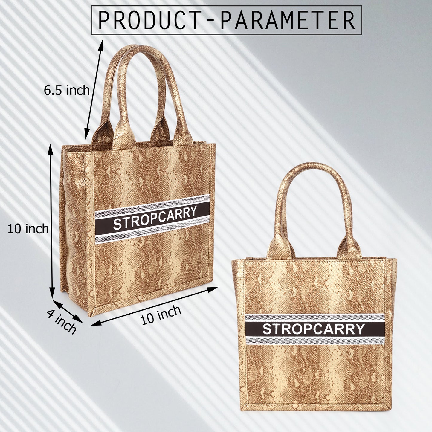 Gold Textured Tote Bag