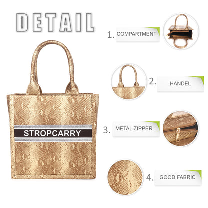 Gold Textured Tote Bag