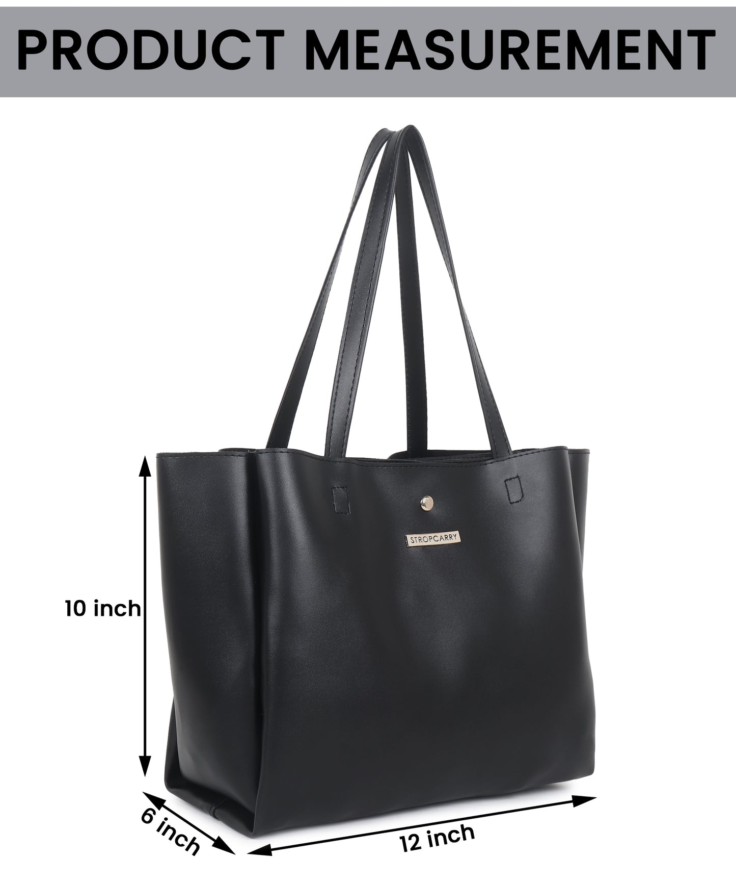 Solid Structured Tote Bag